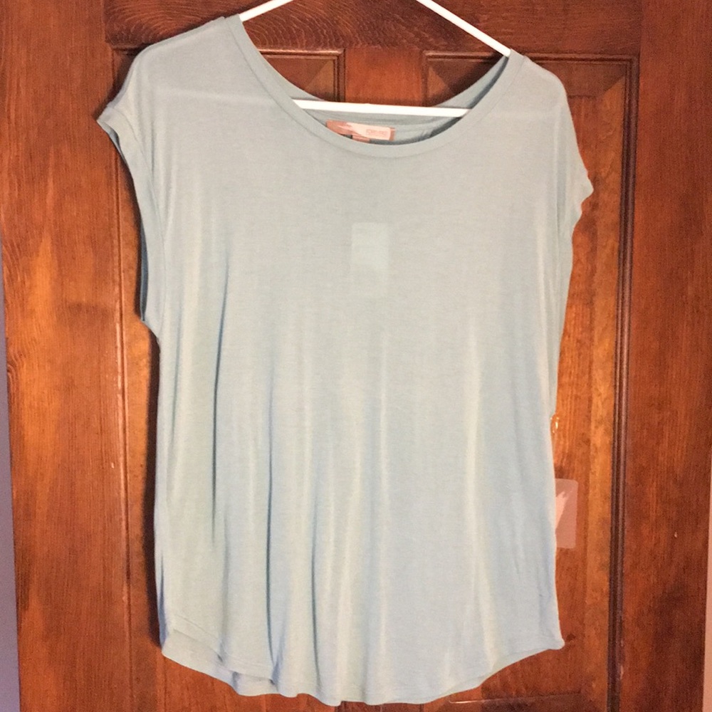 Aqua split back T-shirt